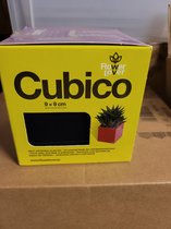 Cubico bloempot- waterreserve systeem - Glossy black - Binnen en buiten - 9x9x9