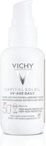 Vichy Capital Soleil UV-Age - Crème solaire quotidienne pour le visage - SPF50+ Teintée - 40ml