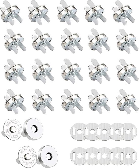 Finiture Metalliche Decorative 30 Bottoni Magnetici 14mm