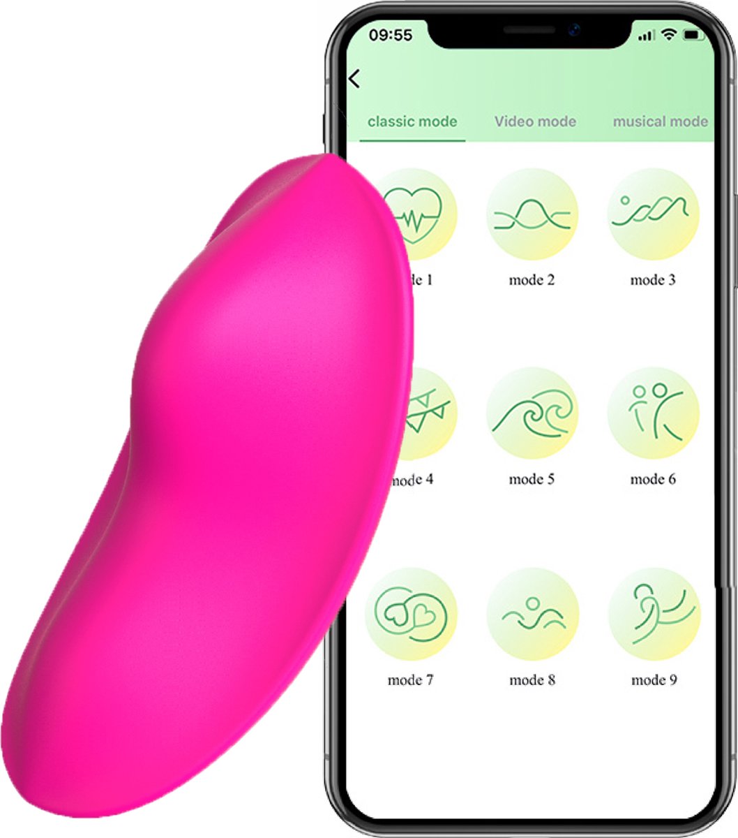 Cupitoys® Draagbare Vibrator Vlinder – Vibrator Met App – Draagbare Vibrator – Vibrators Voor Vrouwen – 9 Standen - Roze