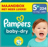 Pampers - Baby Dry - Maat 5+ - Maandbox- 224 stuks - 12/17 KG