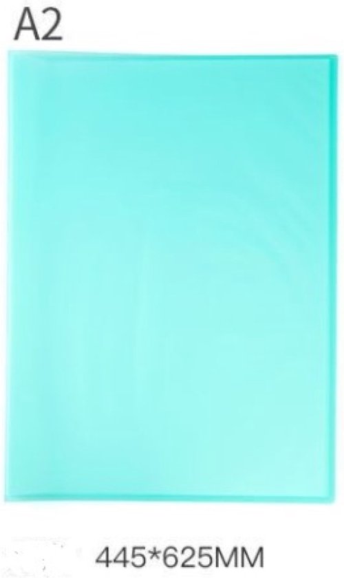 A2 opbergmap van turquoise kunststof, 445x625MM.