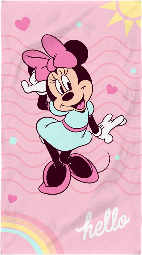 Disney Minnie Mouse Serviette de Plage Hello - 70 x 120 cm - Katoen