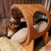 Signature Home Catty2 Kattenhuis Bamboe - met kussen - Modern Kattenhuis -veilig gevoel - Eiken kleur
