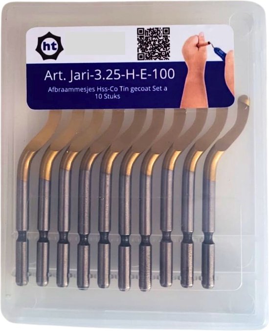 Foto: Afbraammes s10 tin gecoat set 10 stuks ambraammesje