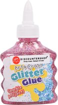 Discountershop Roze Glitterlijm voor Kinderen - Laat je Creativiteit Schitteren - 90ml - Veilig en Niet-giftig - Vanaf 4 Jaar
