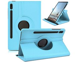 Book Cover Geschikt voor: Samsung Galaxy Tab S9 FE 5G 10.9 inch (SM-X510/X516B/X518U) & Tab S9 (SM-X710/X716B/X718U) & Galaxy Tab S10 FE / Galaxy Tab S10 Lite / Tab S11 - 11 inch Draaibaar Hoesje - Multi stand Case - Lichtblauw