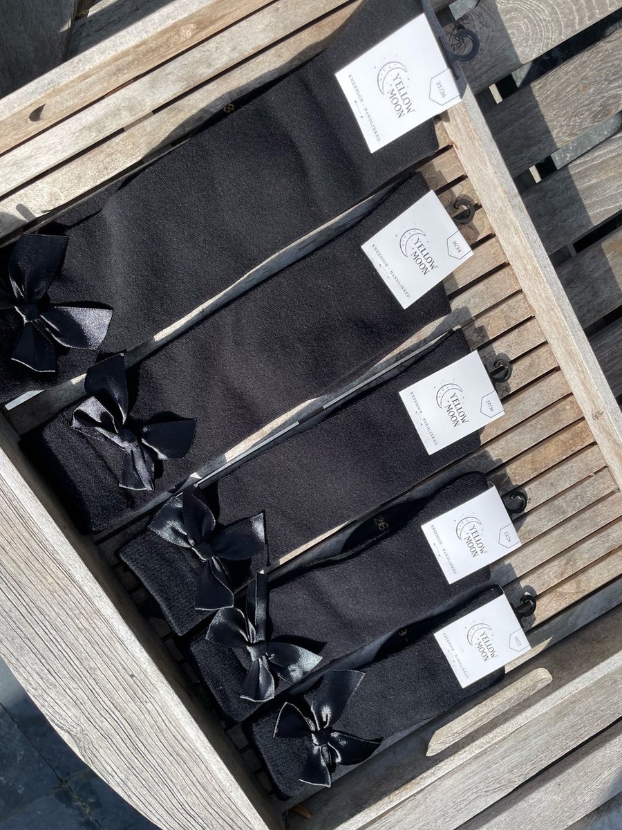 Kniekous met grote strik – Black – 31-34