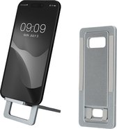 kwmobile universele smartphone standaard van aluminium - 0 tot 90 graden hoek instelbaar - Voor mobiele telefoons - Aluminium
