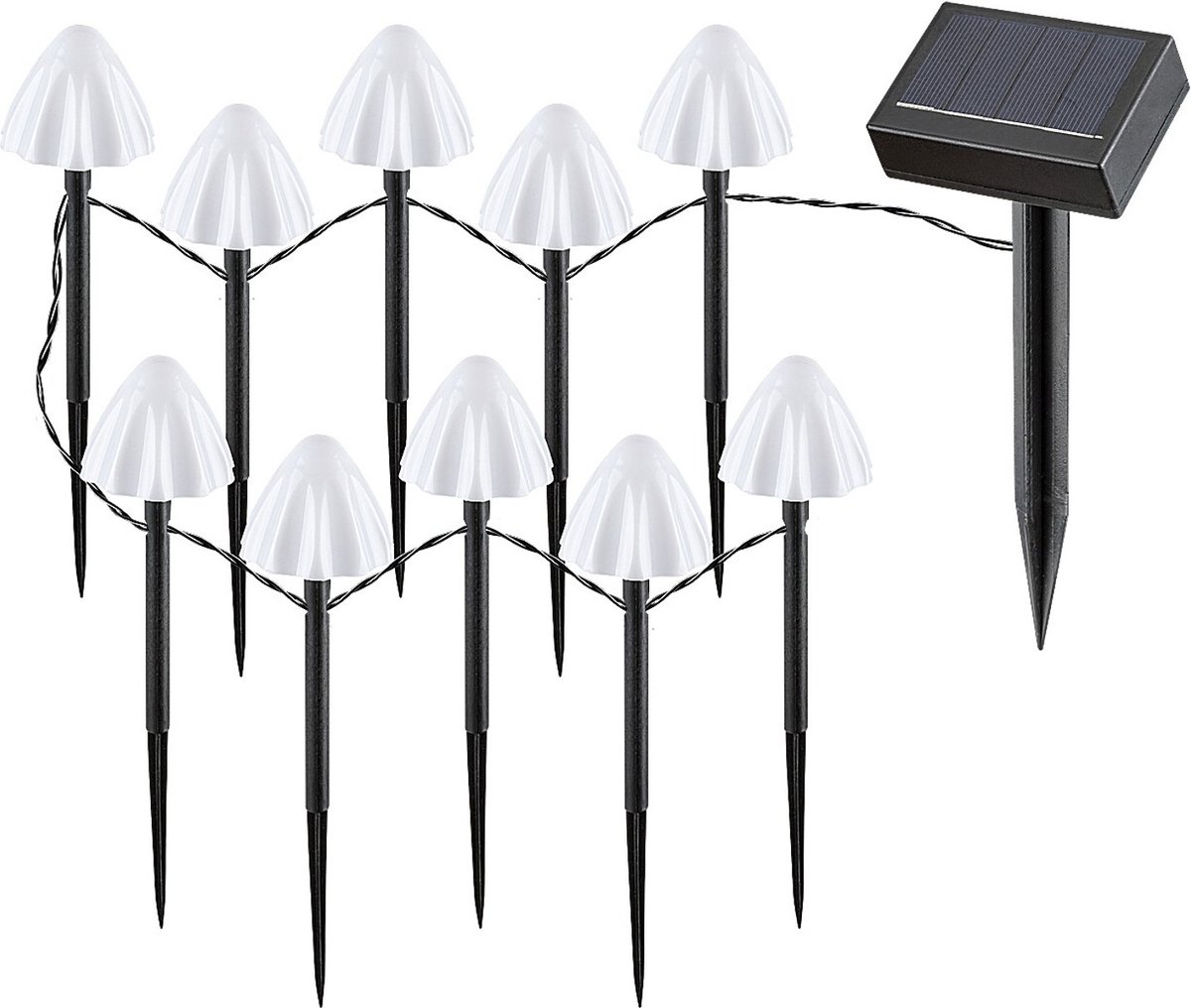 Rabalux solarlampen, 10 armaturen, LED, IP44, paddestoelvormige kap, Skadar