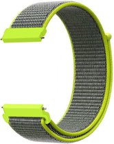 Nylon klittenband smartwatchband - 22mm - Fluor groen - Horlogebandje geschikt voor Samsung Galaxy Watch 46mm / 3 (45mm) / Gear s3 - Polar Vantage M2 / Grit X - Huawei Watch GT 3 (pro) / 2 - Amazfit GTR