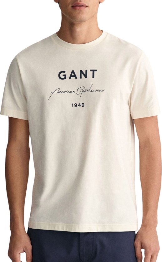 Gant Script Graphic Printed T-shirt Mannen - Maat L