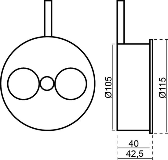 BACHMANN Twist 2 Inbouwstopcontact, rond, 2-voudig, 2 m, kabel voor keuken en kantoor, roestvrijstalen look 946.000 (met automatische opening, anti- vingerafdrukcoating en afneembare deksel
