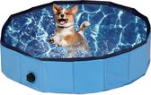 Relaxdays hondenzwembad - 20x80 cm - zwembad voor kleine honden - opvouwbaar - kunststof