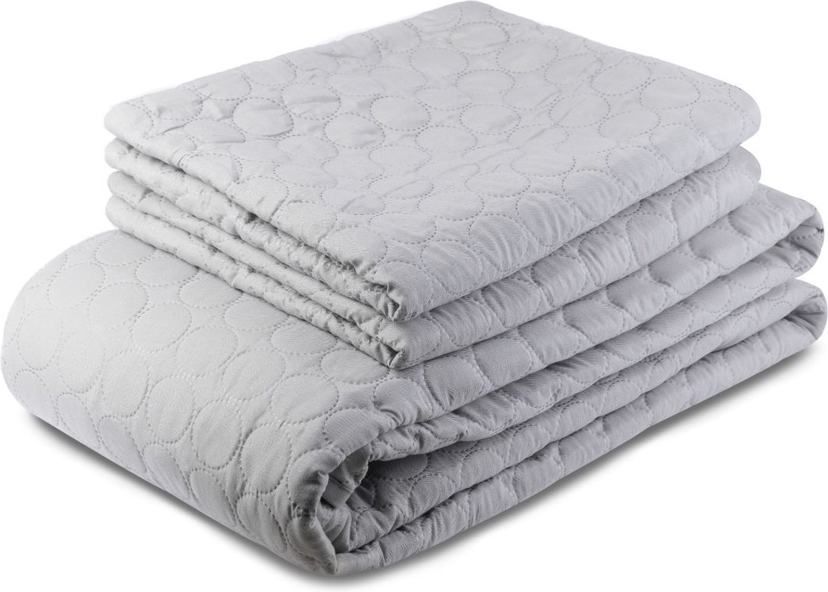 Zydante Home - Bedsprei 220x240 cm + Incl 2 kussenslopen 60x70 cm - 2 Persoons - Zilver