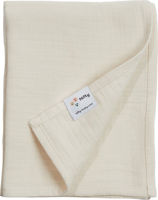 Voordeelset - The Original Baby Shower Glove met Handsfree Badcape en Hydrofiele doek - Nifty - Baby Washandje - Lange washand - Badcape 100x100 - Washandje Baby - Biologisch Katoen - Vanille — afbeelding 5