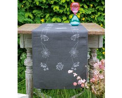 Vervaco - Tafelloper kit - 38 x 138cm - Witte bloemen en grassen - PN-0165817