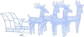 vidaXL - Kerstdecoratie - rendieren - en - slee - 280x28x55 - cm - acryl