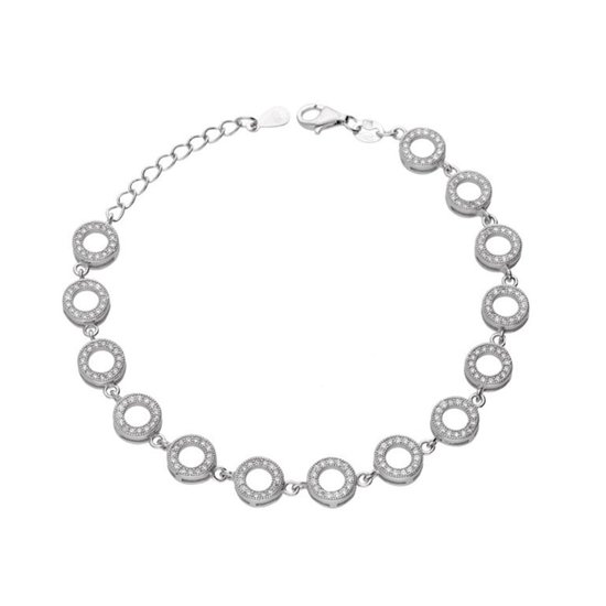 Cocktail Zilver Armband - Zilver Armband Dames met Zirkonia - Zirkonia Armband - Dames Armband - Zilveren Armband Dames - Zilver 925 - Amona Jewelry