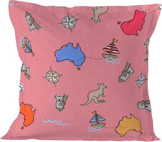 Kussensloop HappyFriday Baleno Teen Pink Kangaroo Multicolour 60 x 60 cm