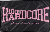 100% Hardcore Vlag Roze Merklogo