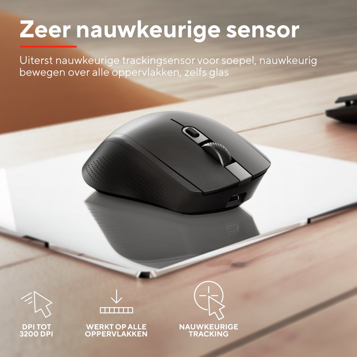 Trust Zaya Oplaadbare Draadloze Muis, Wireless Mouse (met