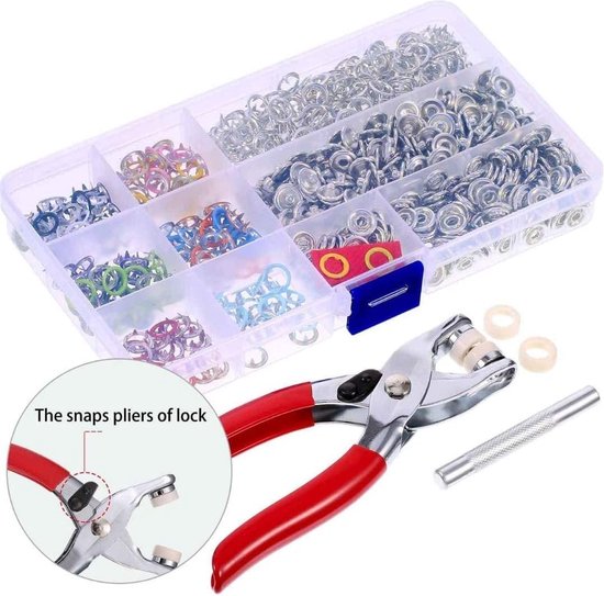 200 Sets Drukknoppen KAXIMON 200 Sets Drukknopen Zonder Naaien – 9,5 Mm Metaal Met Tang, Perfect Voor Kleding, Hoezen En Doe-het-zelf Projecten