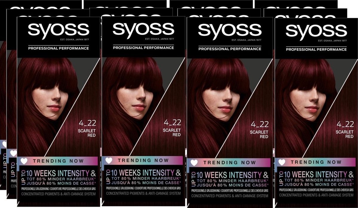 SYOSS Color baseline 4-22 Scarlet Red - 1 stuk - Voordeelverpakking 12 stuks