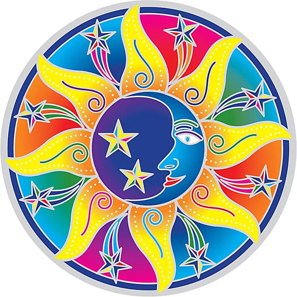 Yogi & Yogini - Raamsticker - Zon, Maan en Sterren