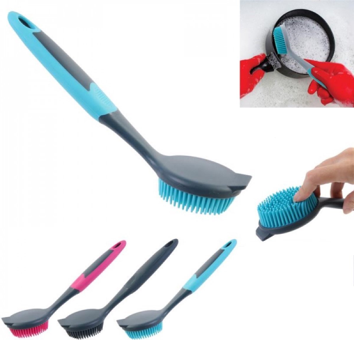 Goedkoopste Antikras afwasborstel - Siliconen Afwas borstel - 24 cm