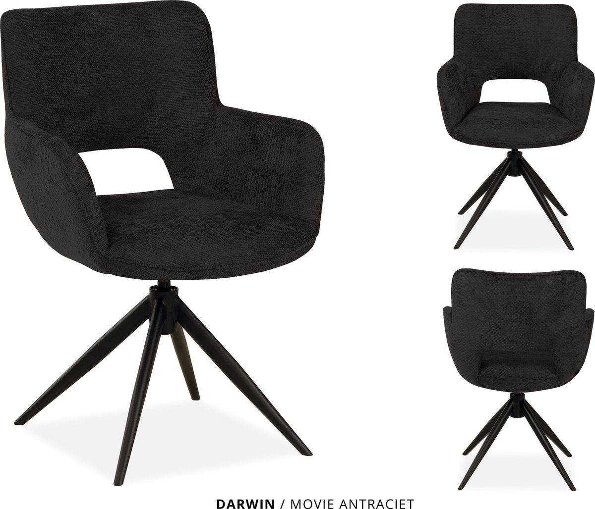 MX Sofa Eetkamer stoel Darwin | kleur: Antraciet