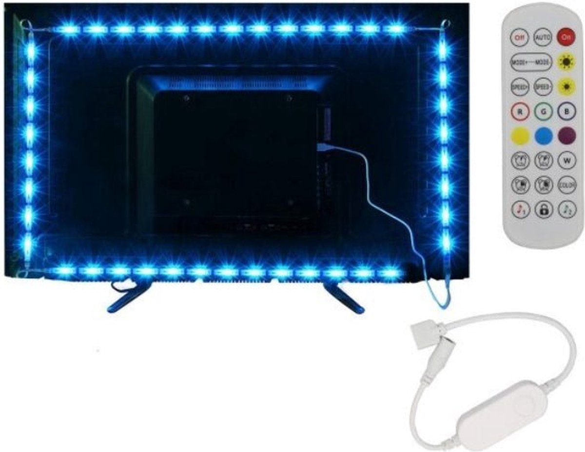 Silumen LED-strip voor Televisie RGBW Wifi DC5V 60 LED/m 2m + Afstandsbediening en Wifi Controller - RGBW - Kunststof - SILUMEN Wit