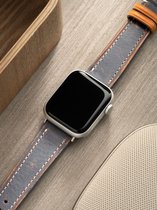 Apple Watch Leren Horlogeband - Blue Retro Denim - 42mm, 44mm, 45mm