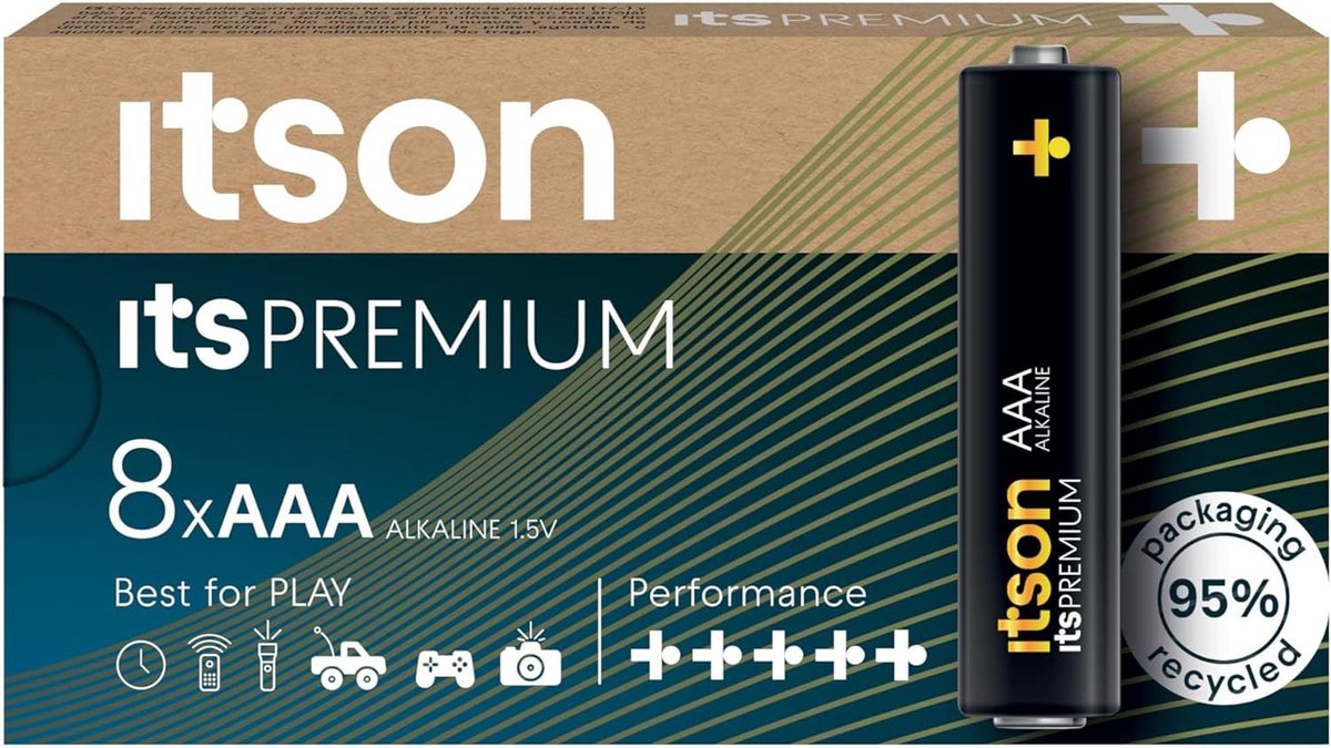 ITSON, itsPREMIUM AAA alkaline battery, pack of 8, LR03IPR/8CB