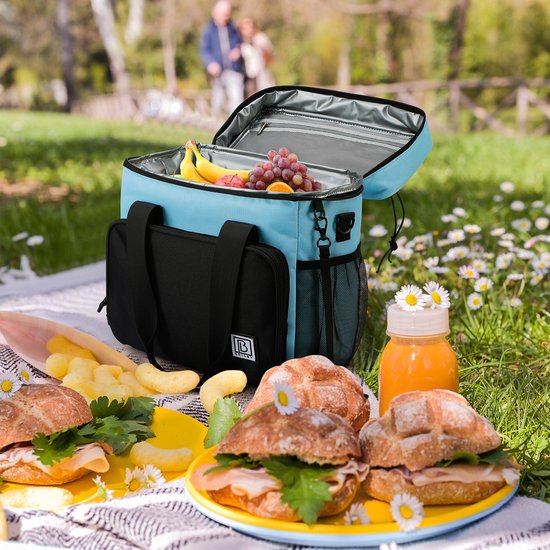 Brisby 4 Laags Geïsoleerde Koeltas - Lunchtas 15 liter - Zwart Blauw van Brisby — afbeelding 5