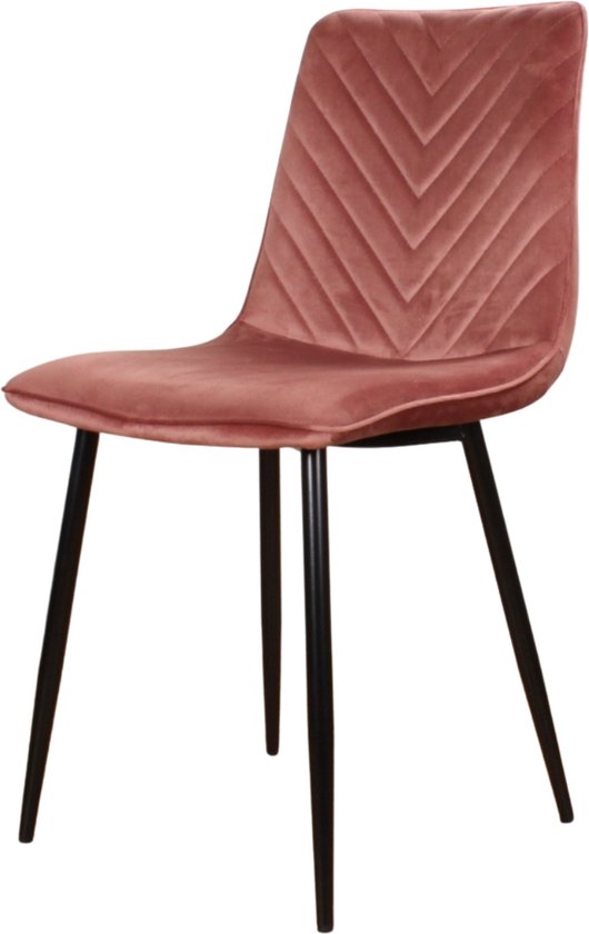 DS4U® Gaby eetkamerstoel Velvet Roze - Luxe design - Comfortabel zitvlak - Stijlvolle toevoeging aan uw interieur