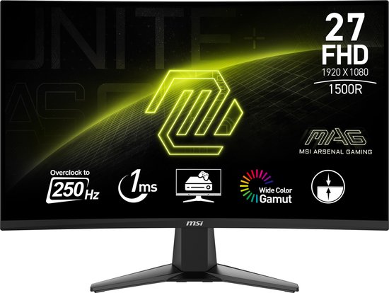 MSI MAG 27C6X – Full HD Curved Gaming Monitor – 250hz – 27 Inch