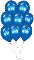 LUQ - Ballons à hélium bleu métallisé métallisé de Luxe - 10 pièces - Décoration d'anniversaire - Décoration - Ballon en latex Blauw