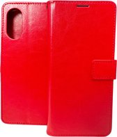 Bookcase Rood Geschikt voor Oppo A17 - portemonnee hoesje - ZT Accessoires