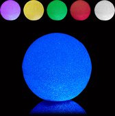 Relaxdays led lichtbol 25 cm - kleurverandering - lichtgevende bol op batterijen - binnen