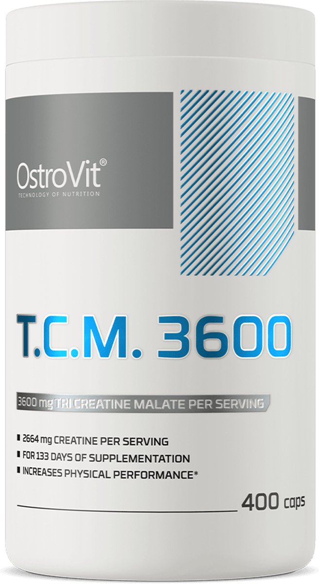 Goedkoopste Creatine - Creatinemalaat - Creatine Malate - 3600 mg - 400 capsules - OstroVit - T.C.M 3600 - Supplementen - Laboratorium Geteste Kwaliteit!