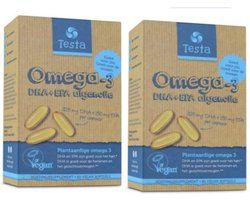 Testa Omega 3 Algenolie. Hoogste concentratie Vegan Omega-3 DHA + EPA. 120 Capsules - Plantaardig Voedingssupplement