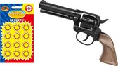 Gohner cowboy verkleed speelgoed revolver/pistool - metaal - met 24x ringen 8 schots plaffertjes