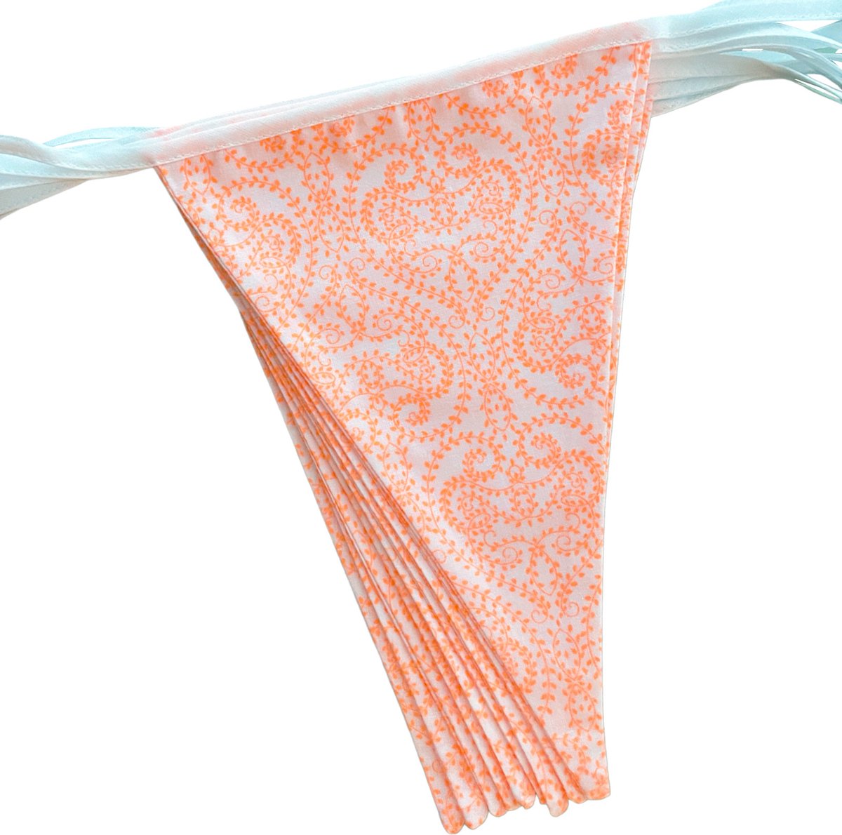 BINK Bedding Stoffen Slinger - Vlaggenlijn Oranje Neon XXL (10 mtr, 21 vlaggetjes) - feest - feestversiering - oranje feest - oranje versiering - thema feest - Ik hou van Holland - duurzaam