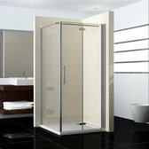 Douchecabine Vouwdeur: 100x197cm + zijwand: 80x195cm,NANO EasyClean veiligheidsglas