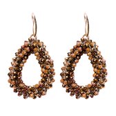 Lajetti - Druppel Oorbel Goud Dames - Beads Earring Gala