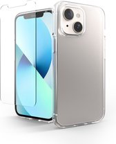 Nuvex Coque de téléphone transparente adaptée pour iPhone 13, coque transparente et protection d'écran en verre de protection