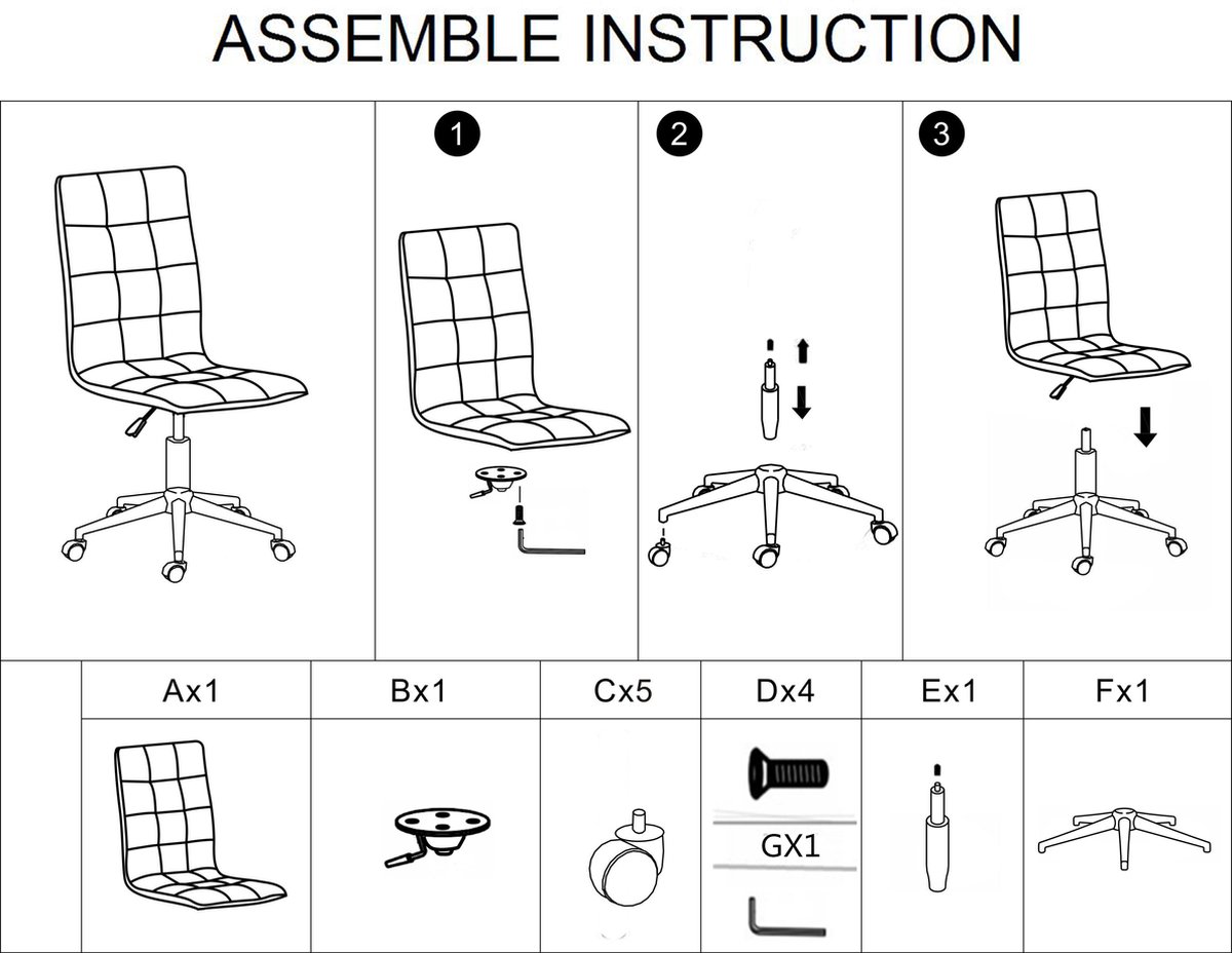 CLP Peking V2 Bureaustoel Stof Zwart - afbeelding 3
