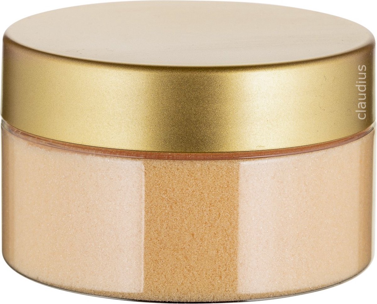 Goedkoopste Scrubzout Sweet Orange & Cedarwood - 300 gram - Pot met luxe gouden deksel - Hydraterende Lichaamsscrub