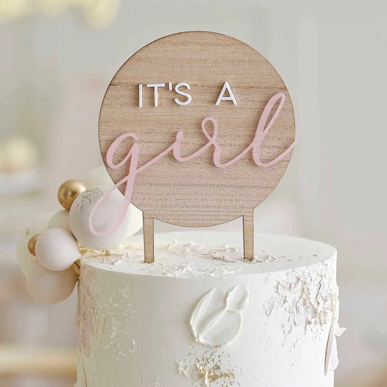 It's a Girl Cake Topper | meisje | Voor Gender Reveal en Babyshower